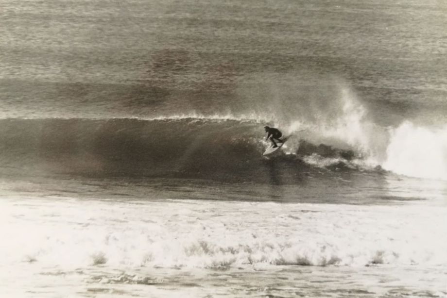 Dennis Smith surfing Jeffreys Bay in 1975
